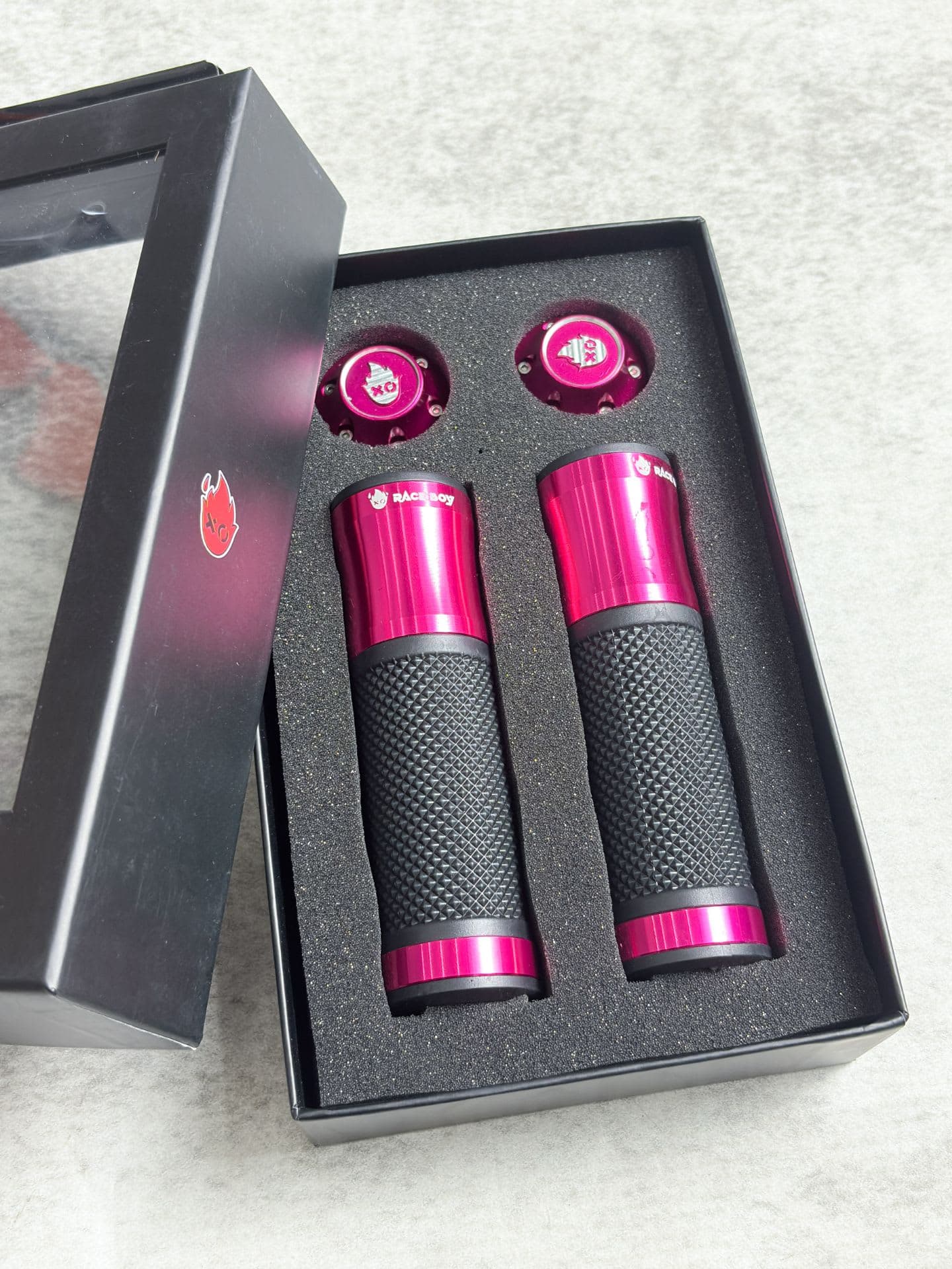 Raceboy Handgrip Bar End Pink - Image 1